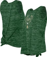 New Era Women's New Era Hunter Green Milwaukee Bucks Space Dye Active Tank Top