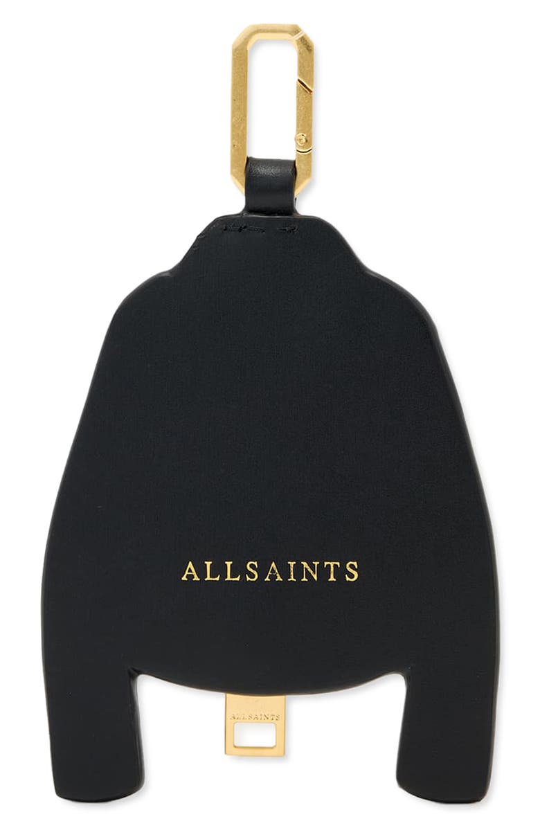 AllSaints Balfern Leather Jacket Keyring, Alternate, color, Black/ Gold