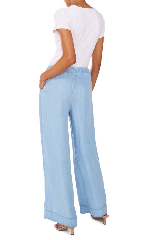 VINCE CAMUTO VINCE CAMUTO WIDE LEG CHAMBRAY DRAWSTRING PANTS 