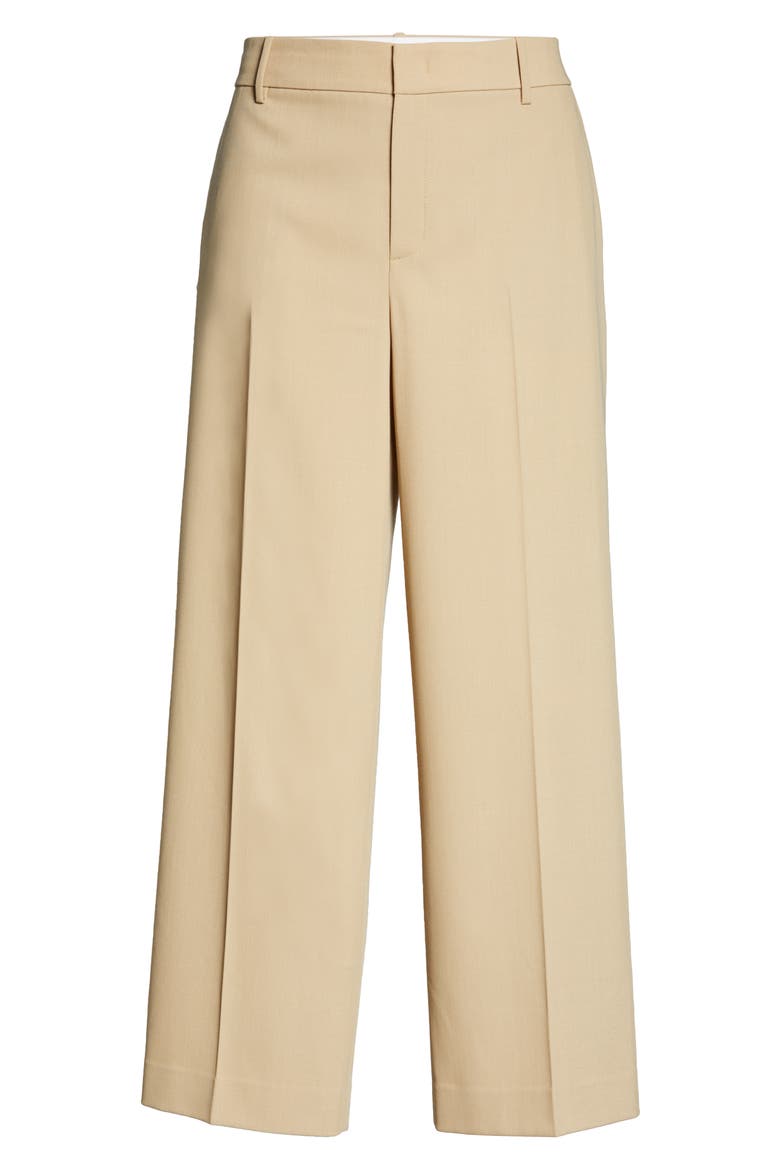 Straight Leg Wool Blend Trousers, Alternate, color, STRAW
