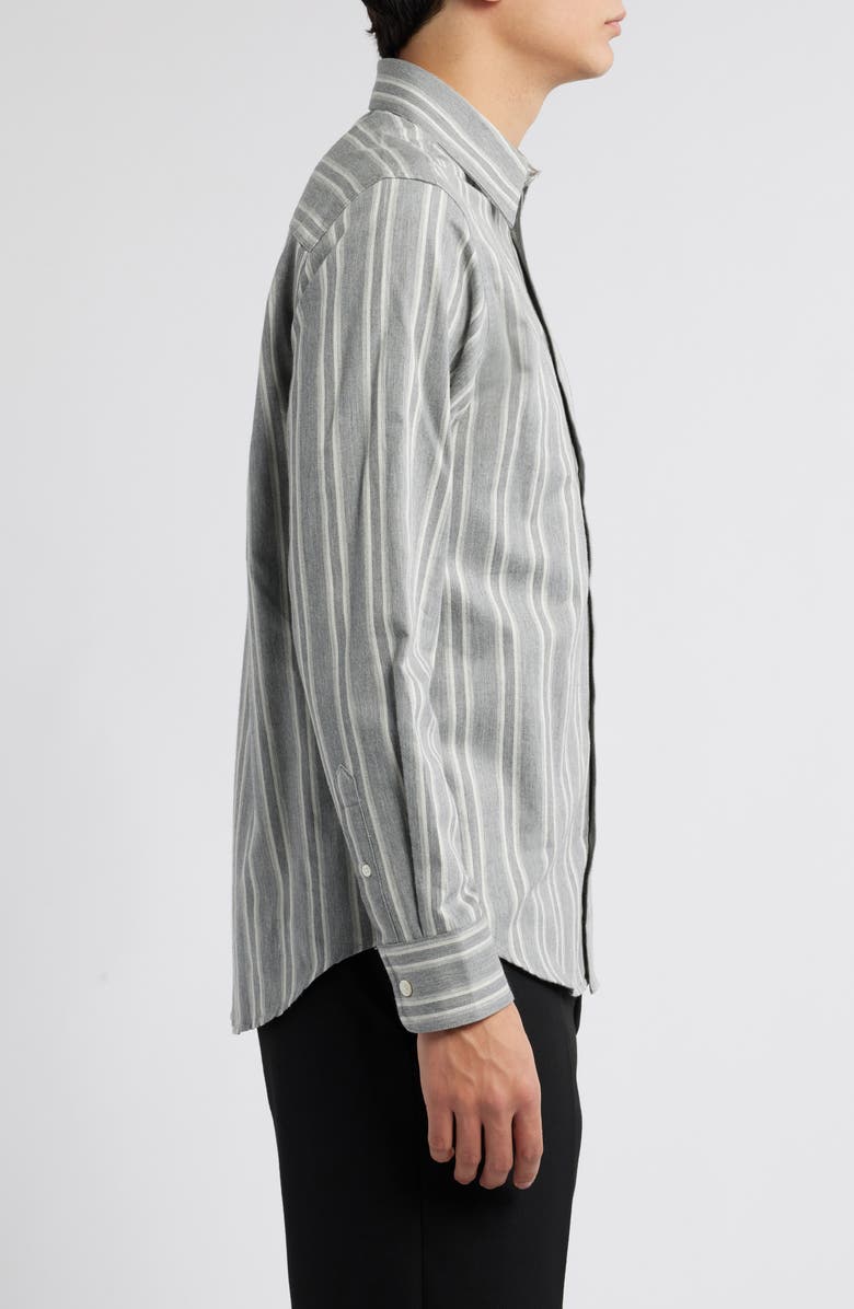 NN07 Colby 5332 Stripe Organic Cotton Button-Up Shirt, Alternate, color, Grey Stripe
