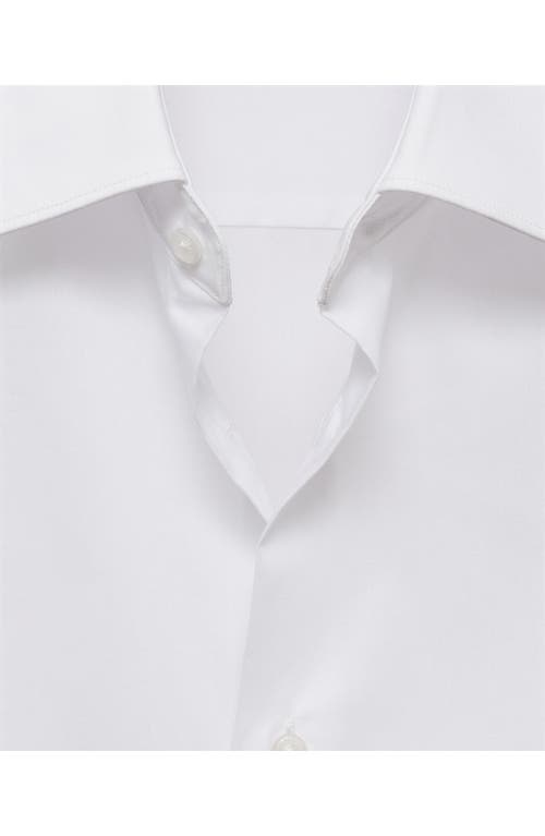 Mango Regular Fit Pinstripe Cotton Button-up Shirt In White