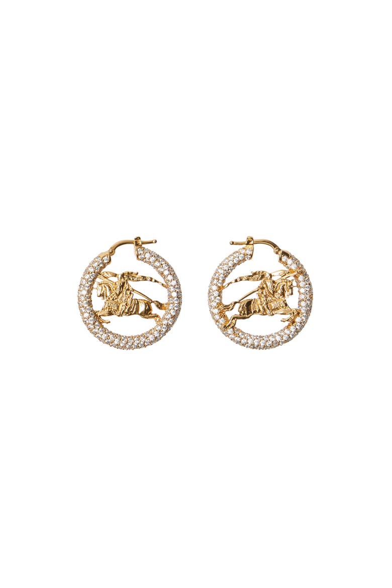 Knight Pavé Hoop Earrings, Main, color, Gold/clear