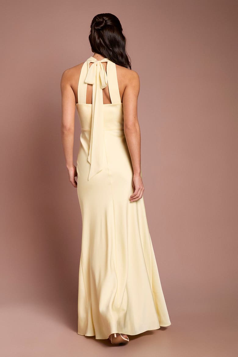 Halter Neck Maxi Dress, Alternate, color, Lemon