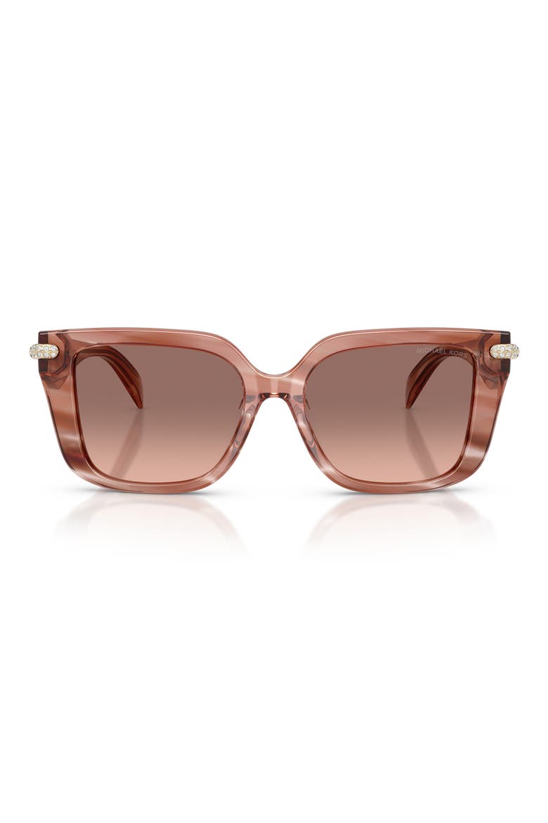 Santo Domingo 54mm Square Sunglasses, Main, color, PINK HORN / BROWN PINK