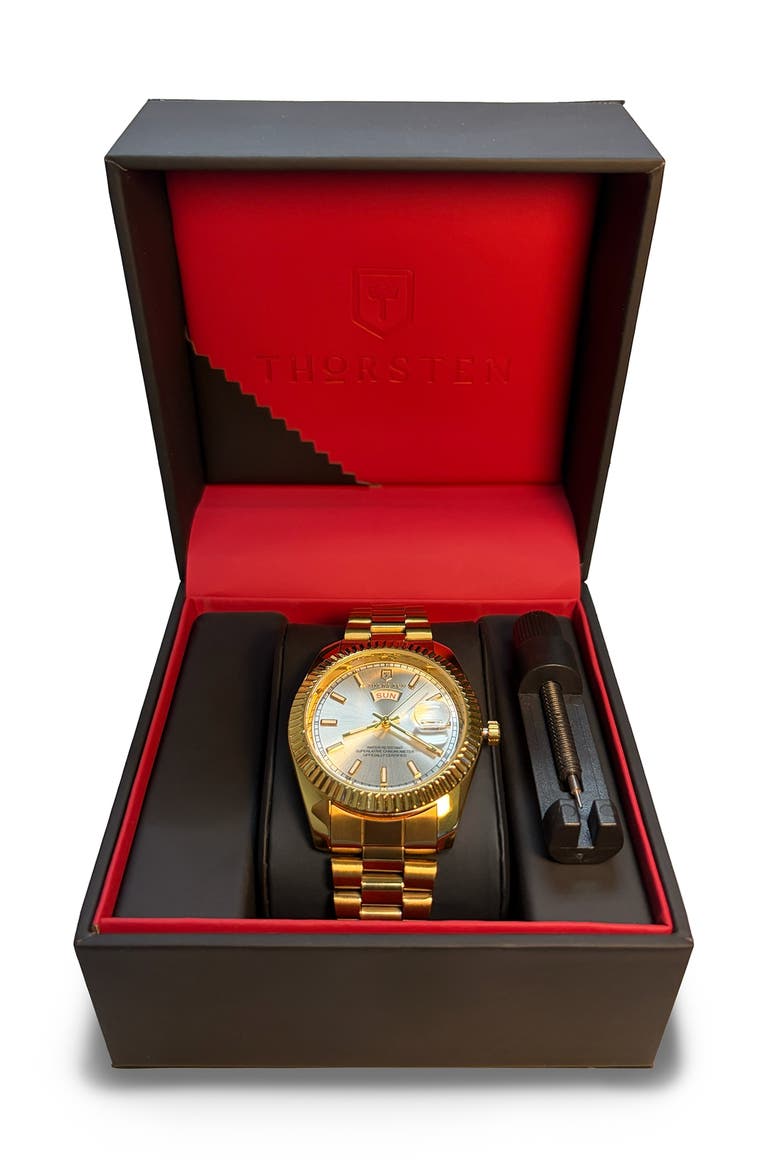 DUCTUS Gold Band Watch, Alternate, color, Gold / Silver