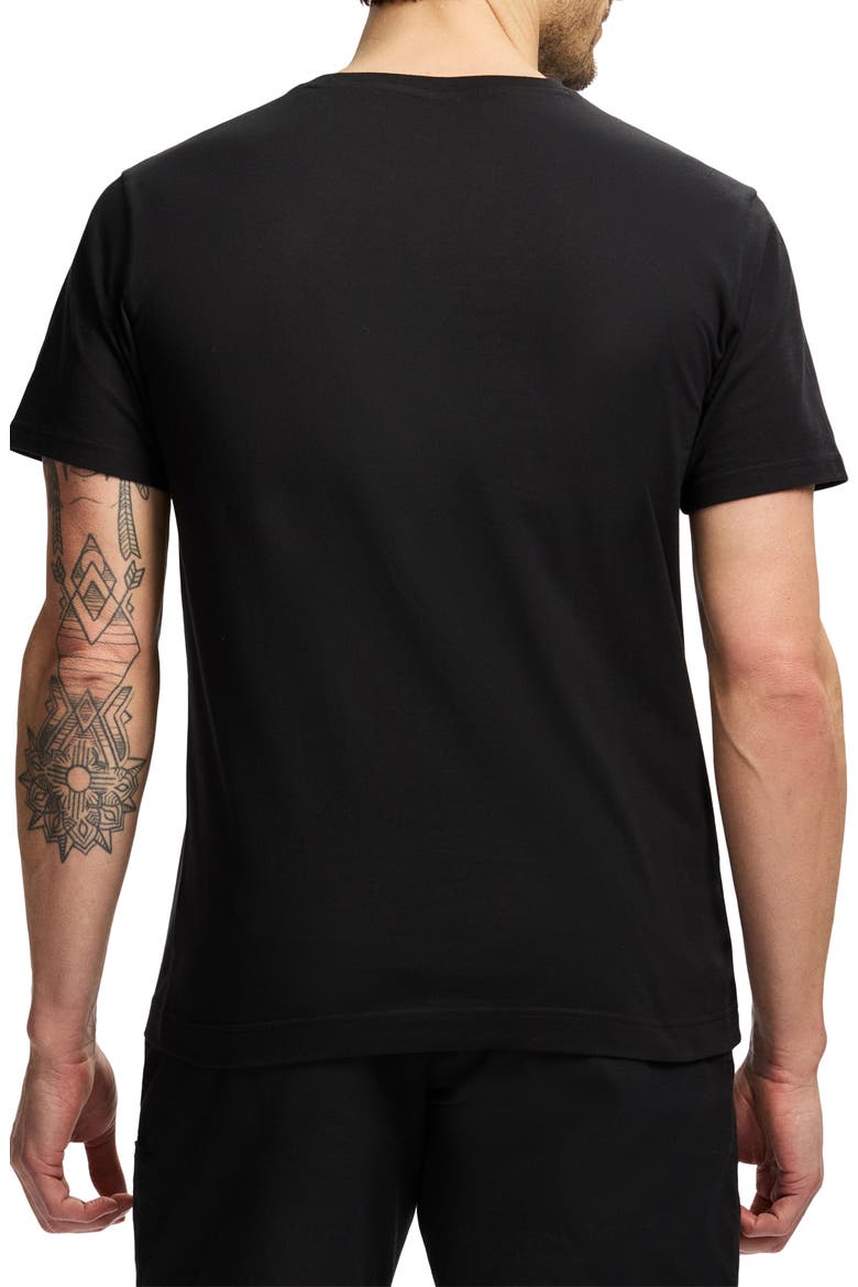 Chrome Skull Knit Graphic T-Shirt, Alternate, color, BLACK