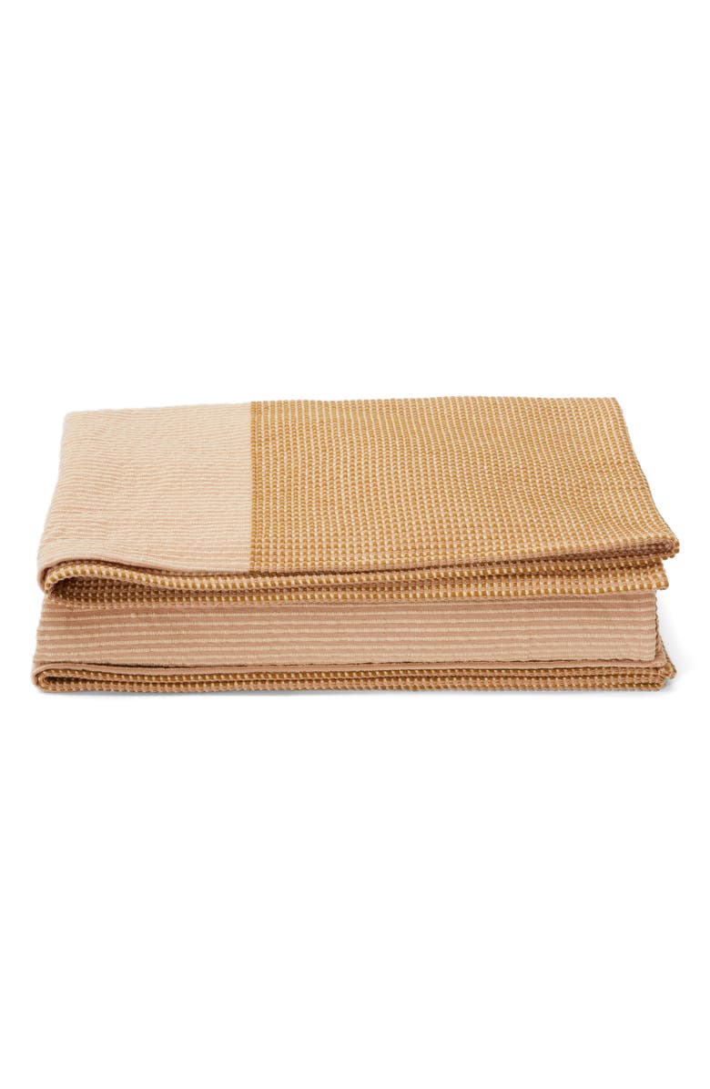 Casper Texture Grid Organic Cotton Throw Blanket, Main, color,