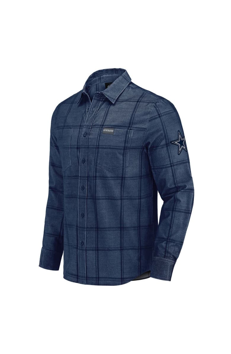 Darius Rucker Collection by Fanatics Men's Darius Rucker Collection by Fanatics Navy Dallas Cowboys Micro Corduroy Plaid Button Up Shirt, Alternate, color, Navy