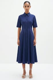 Exquise Darcel Short Sleeve Buttoned Midi Dress