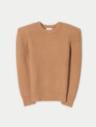 Gobi Cashmere Sculpted-Shoulder Cashmere Sweater