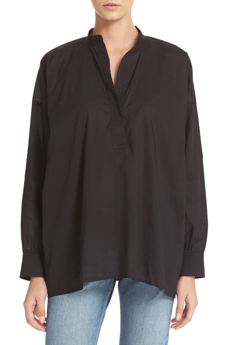Vince Trapunto Detail Popover Blouse, Main, color, 