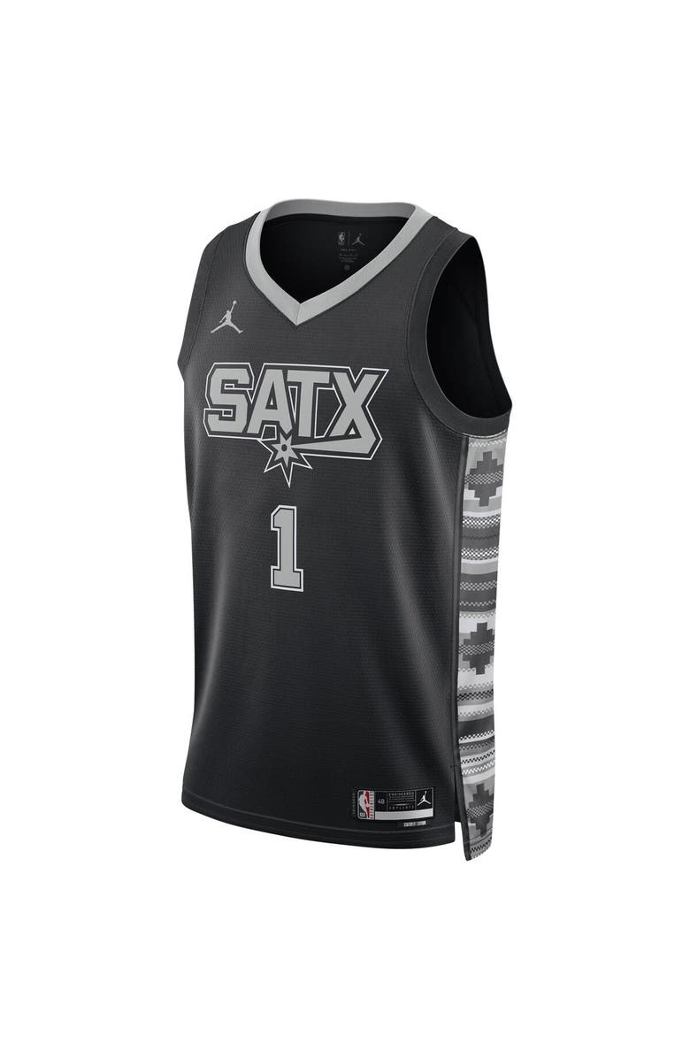 Jordan Brand Unisex Jordan Brand Victor Wembanyama Black San Antonio Spurs Swingman Jersey - Statement Edition, Alternate, color, Black
