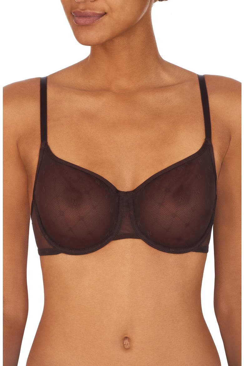 Monogram Mesh Underwire Unlined Demi Bra, Main, color, JAVA