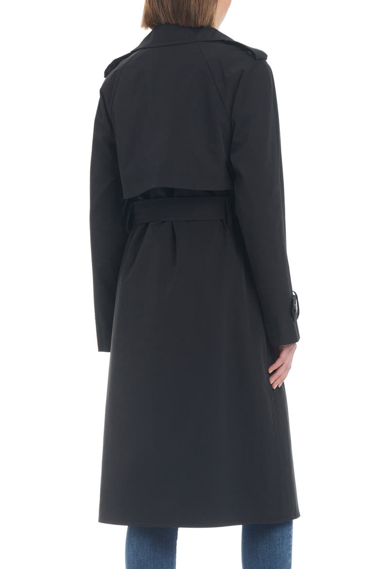 water resistant trench coat, Alternate, color, BLACK