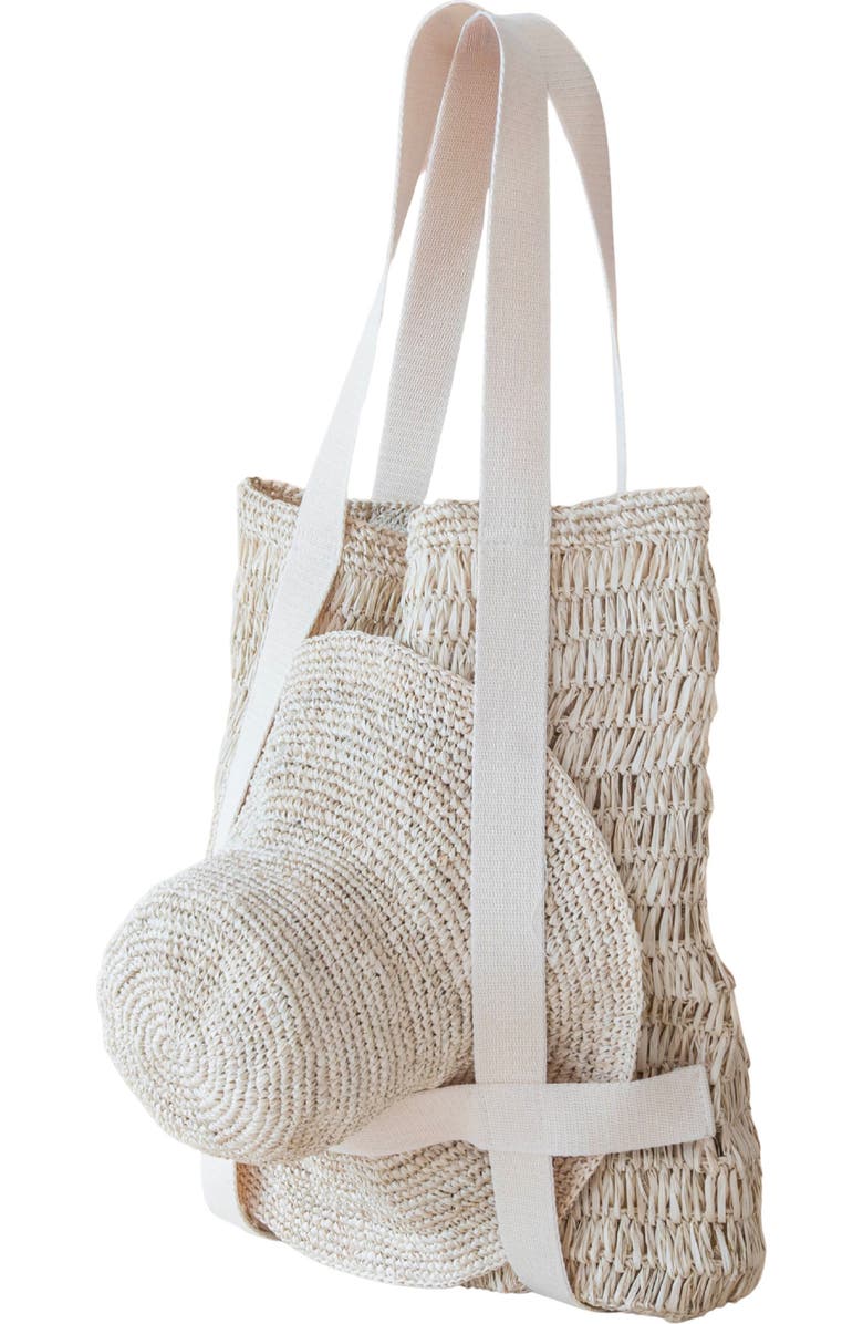 LIKHA Raffia Beach Tote & Sun Hat Set, Alternate, color,