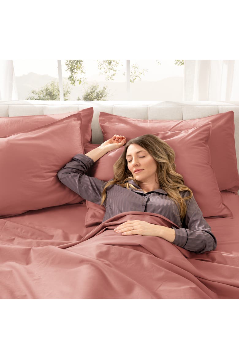 400 Thread Count Organic Cotton Sateen Sheet Set, Alternate, color, Dusty Rose