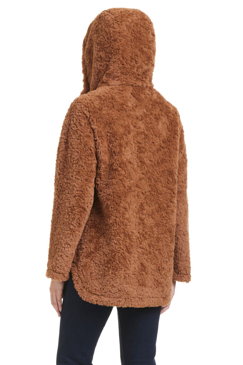 Textured Faux Fur Jacket, Alternate, color, CAMEL