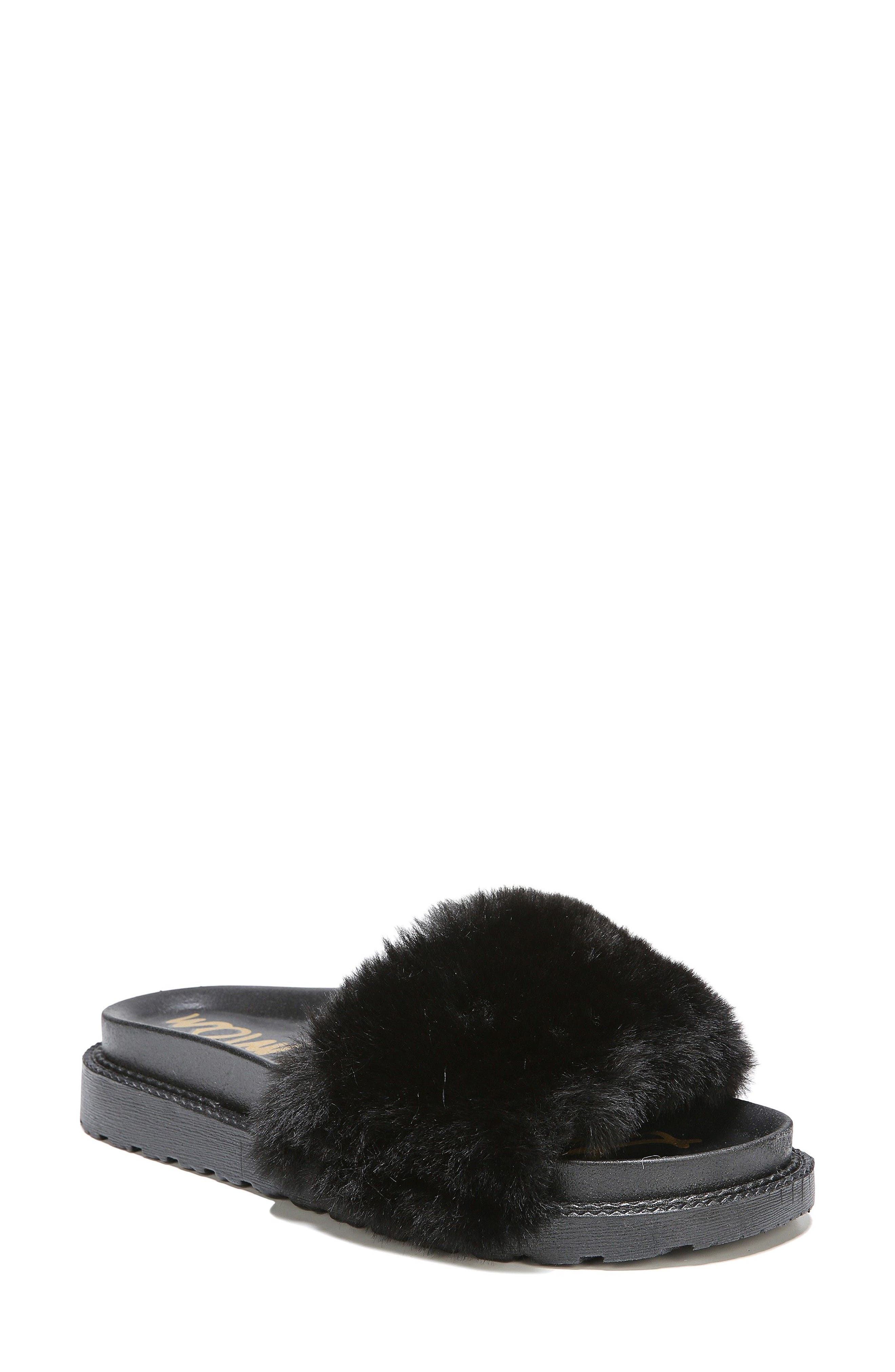 Sam Edelman Blaire Faux Fur Platform Slide Sandal, Main, color, 