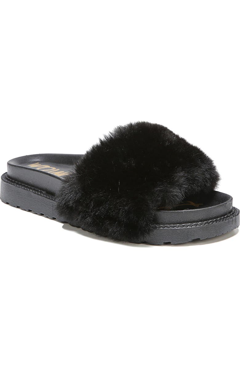 Sam Edelman Blaire Faux Fur Platform Slide Sandal, Main, color,