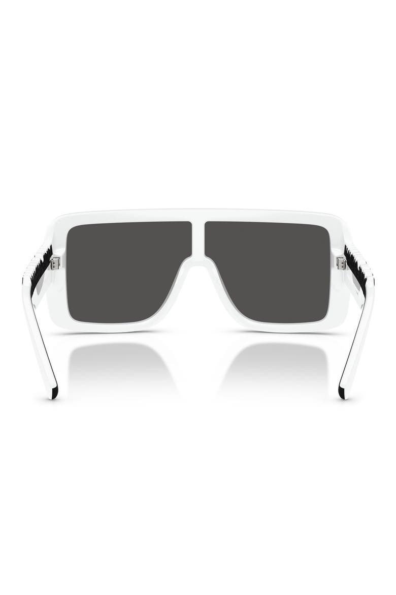 134mm Rectangular Shield Sunglasses, Alternate, color, WHITE / DARK GREY
