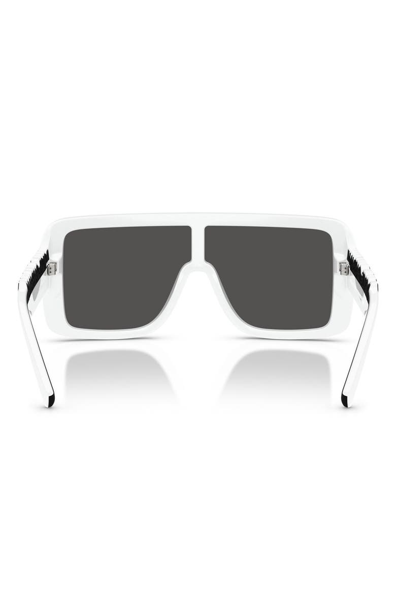 Dolce&Gabbana 134mm Rectangular Shield Sunglasses, Alternate, color, White / Dark Grey