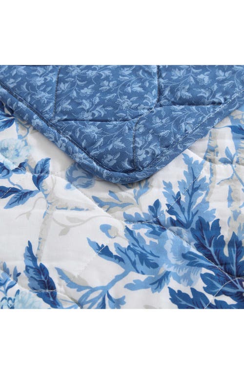 Laura Ashley 3-piece Comforter & Sham Quilt Set In Delft Blue
