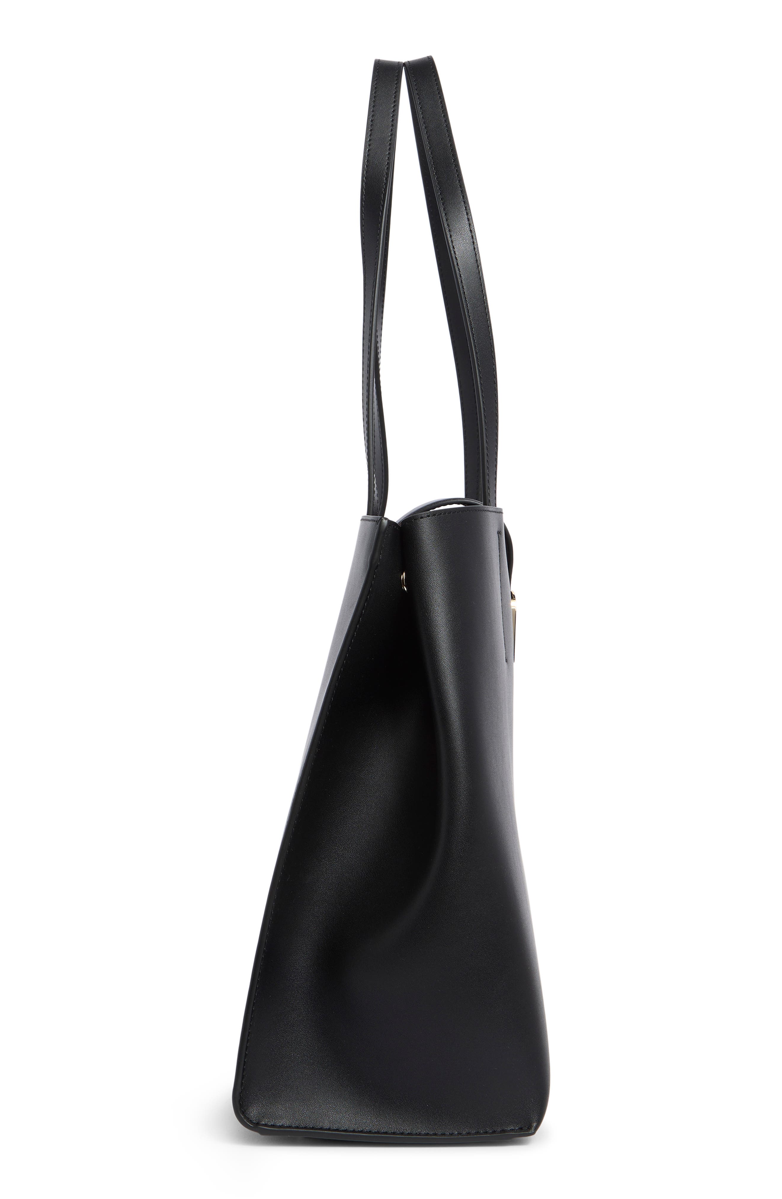 Furla Mia Sofia Leather Tote Bag, Alternate, color, Nero