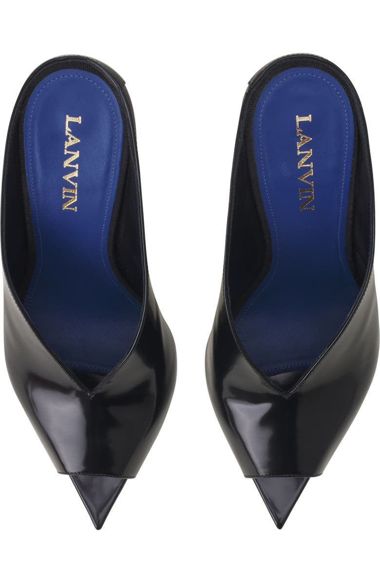Lanvin Midnight Step Mule In Patent Leather, Alternate, color, Noir