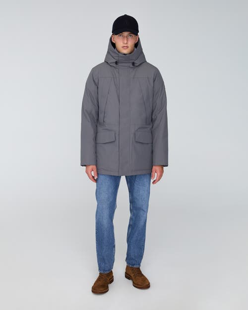Quartz Co. Grant | Hooded Down Winter Jacket In Steel Grey