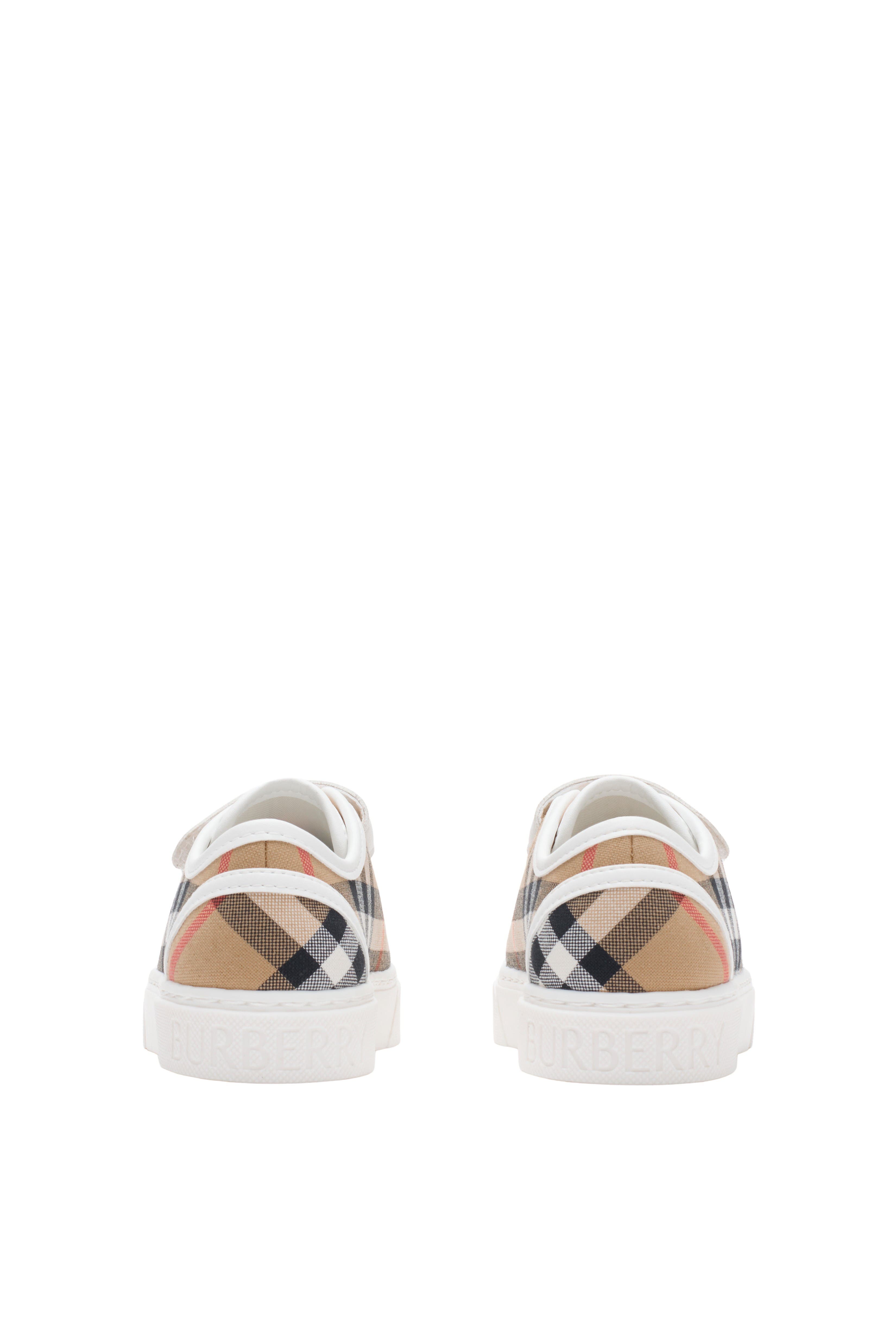 Burberry Check Cotton Sneakers, Alternate, color, Sand Beige