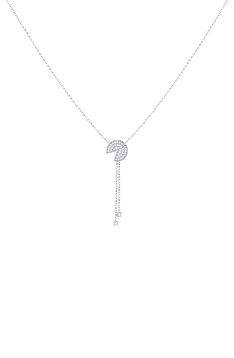 LuvMyJewelry Pac-Man Candy Diamond Lariat Necklace, Main, color, Silver