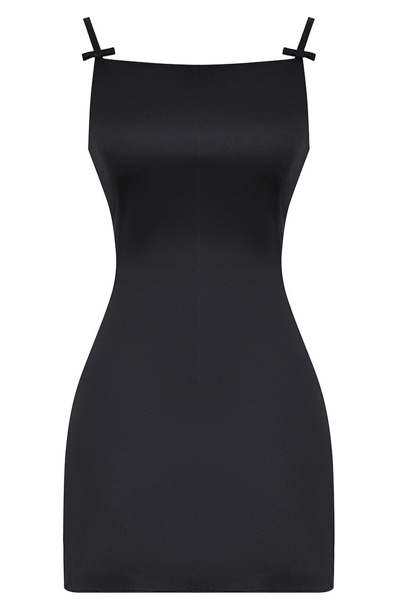HOUSE OF CB Dainty Satin A-Line Minidress, Alternate, color, Black