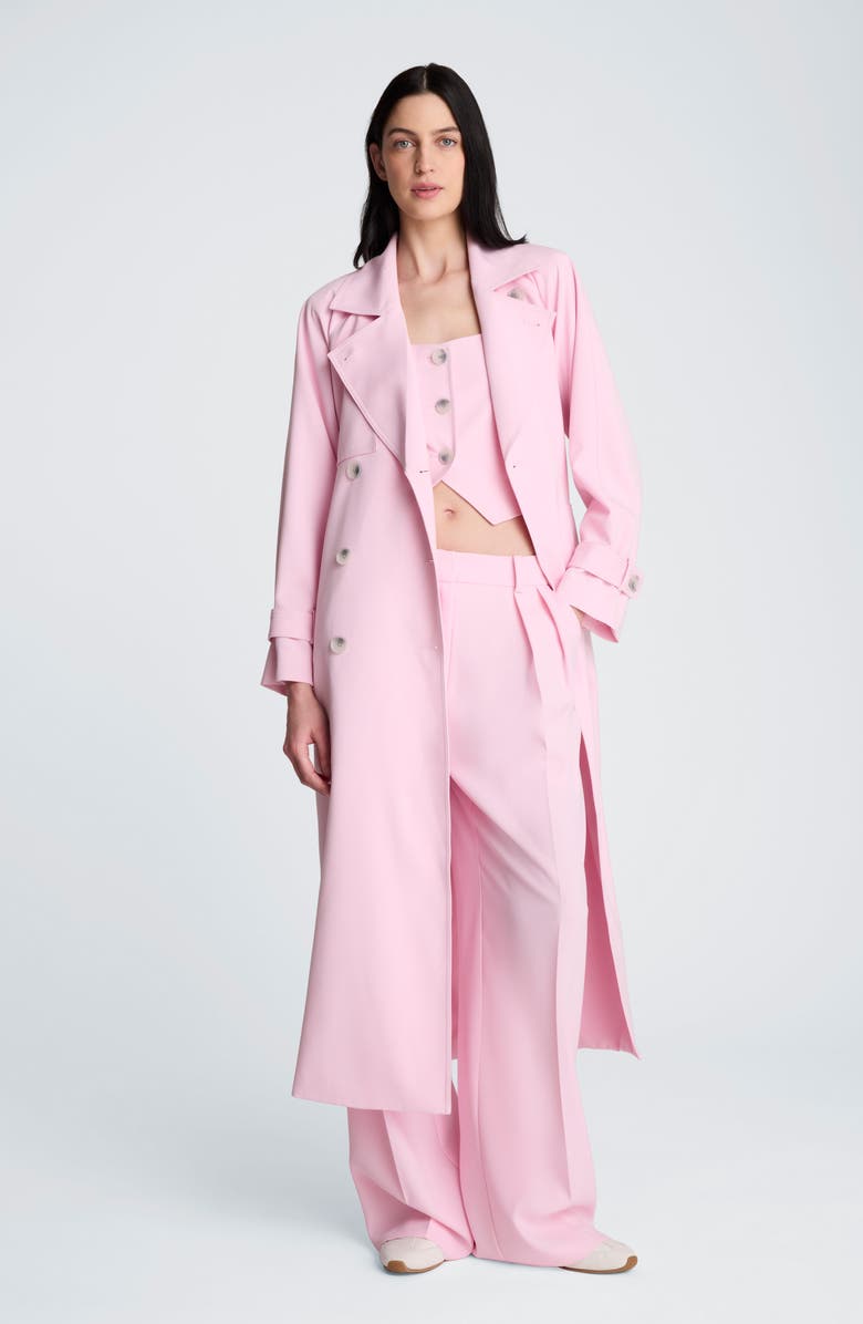 Kenneth Cole Belted Trench Coat, Alternate, color, Chintz Pink