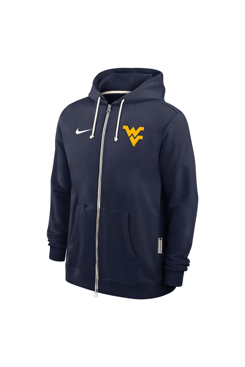 Men's Nike Navy West Virginia Mountaineers 2025 Sideline Standard Issue Dri-FIT Full-Zip Hoodie, Alternate, color, Navy