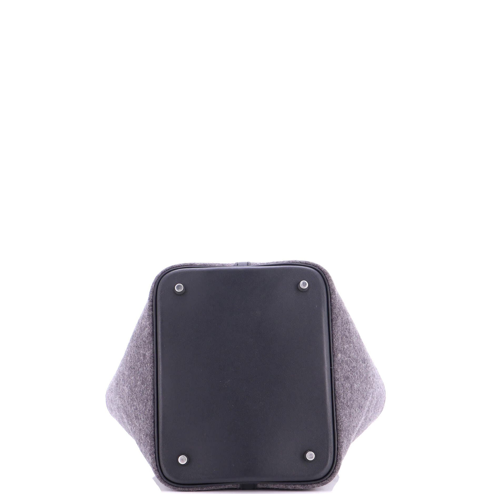 Pre-Owned Hermes Picotin Lock Bag Felt with Leather MM, Alternate, color, Gris Moyen