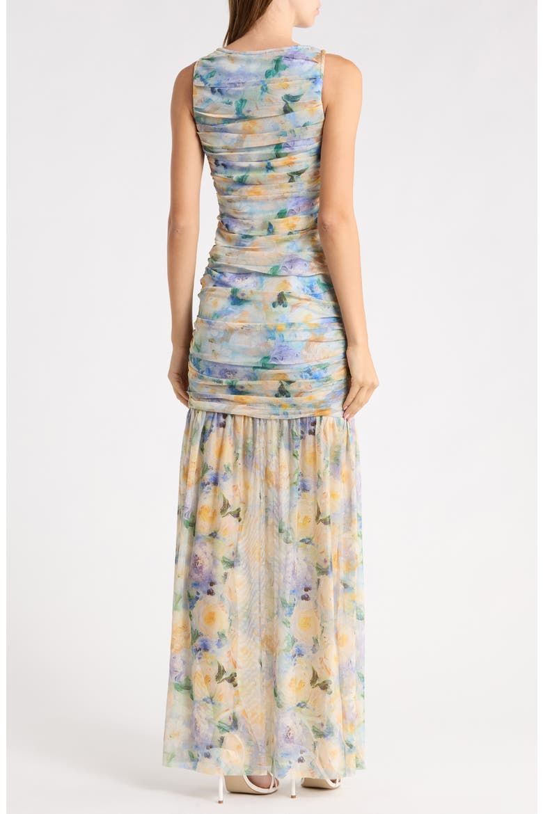 Elise Ruched Maxi Dress, Alternate, color, BLUE MULTI