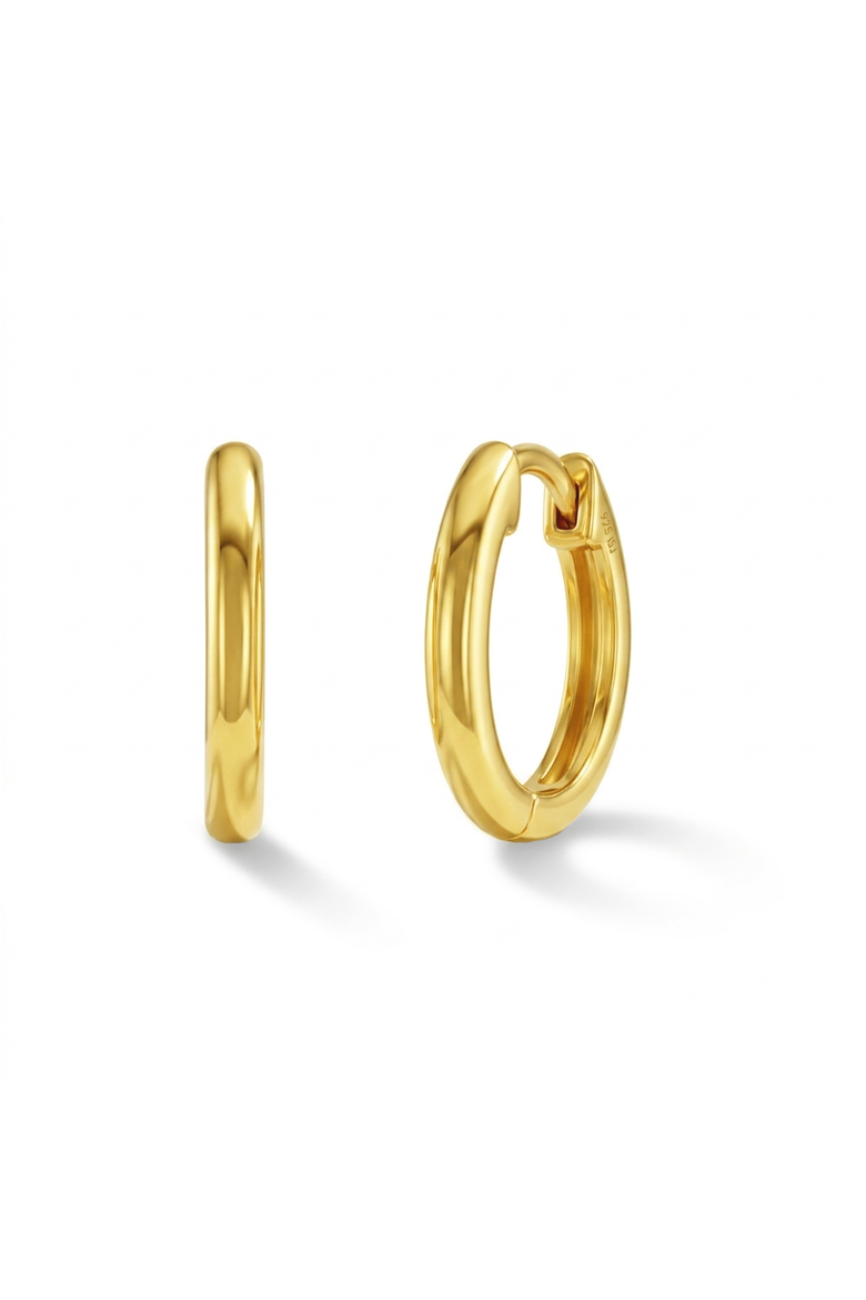 Classic Mini Plated Hoop Earrings, Alternate, color, Gold