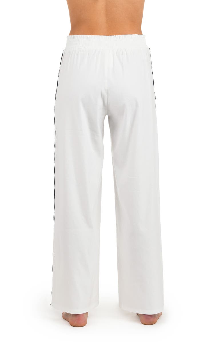 La Blanca Poolside Linen Blend Cover-Up Pants, Alternate, color, White