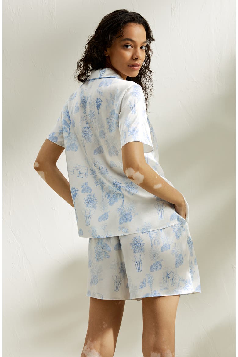 Women's La Terra Short Silk Pajama Set, Alternate, color, La Terra Print
