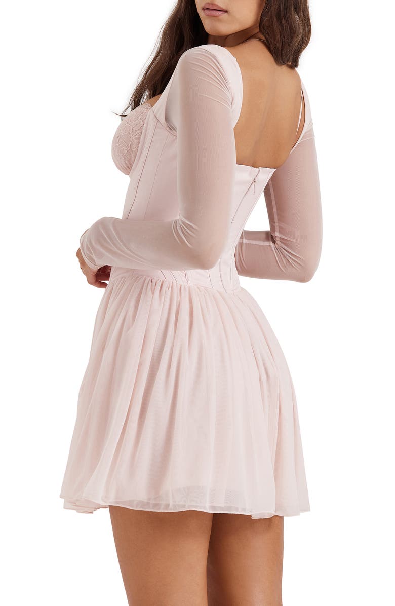 HOUSE OF CB Vivi Underwire Long Sleeve Corset Minidress, Alternate, color,