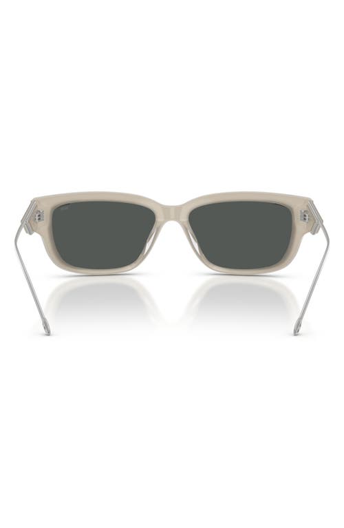 Diesel ® Geck-d 56mm Rectangular Sunglasses In White Mily/dark Grey