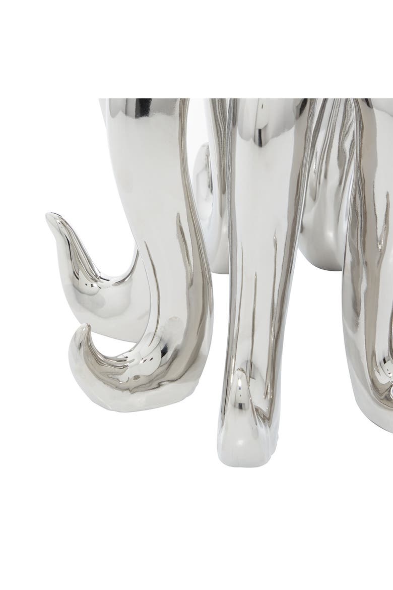 Silvertone Porcelain Tall Octopus Sculpture with Long Tentacles, Alternate, color, SILVER