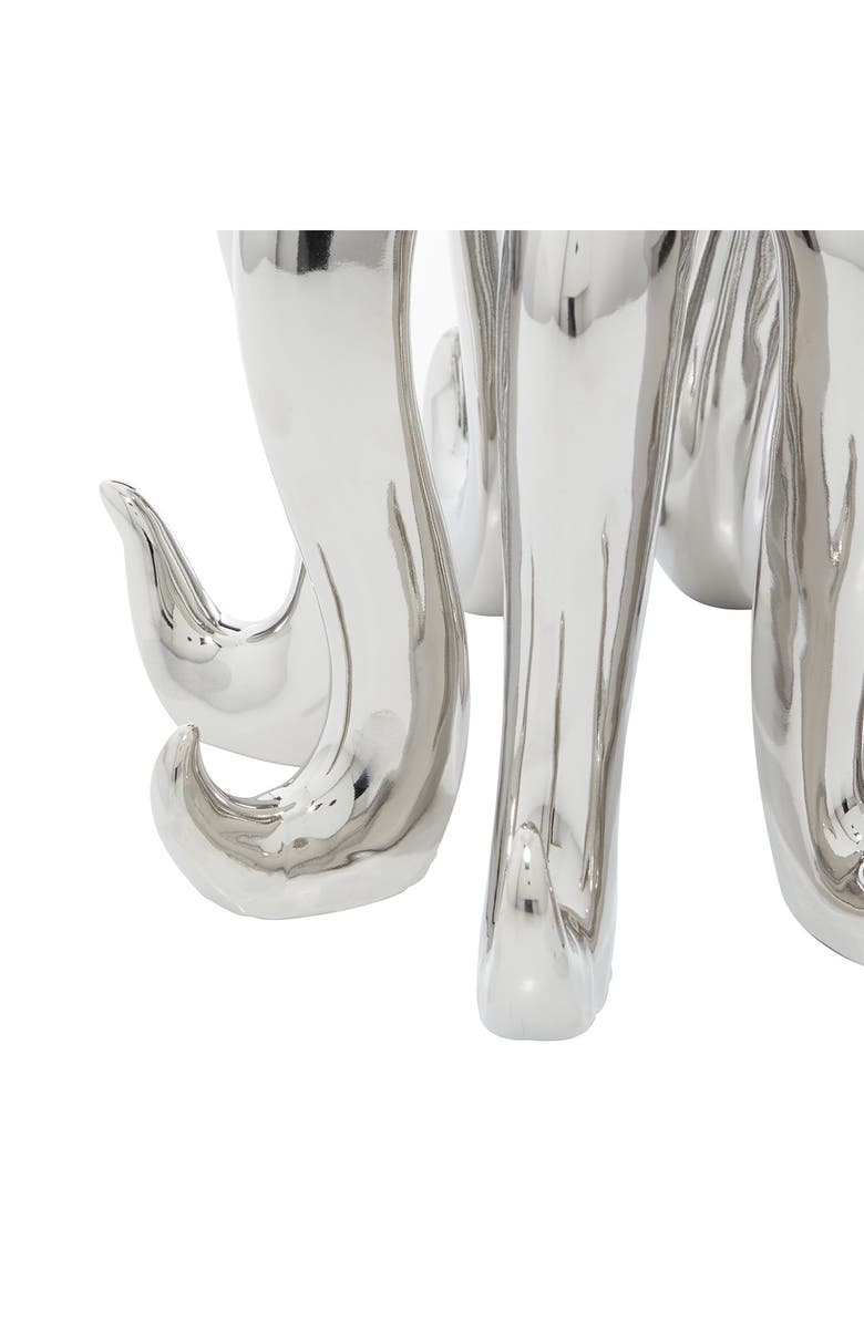 WILLOW ROW Silvertone Porcelain Tall Octopus Sculpture with Long Tentacles, Alternate, color,