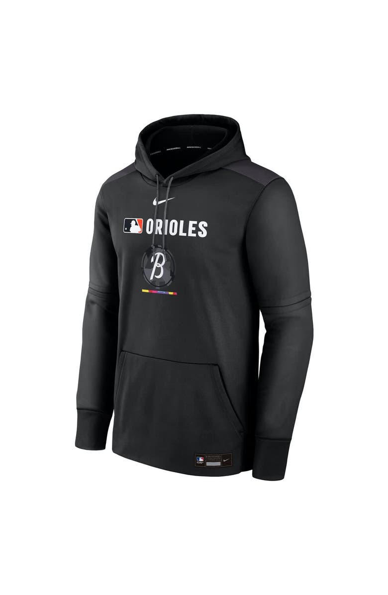 Nike Men's Nike Black Baltimore Orioles Authentic Collection City Connect Therma Pullover Hoodie, Alternate, color, Black