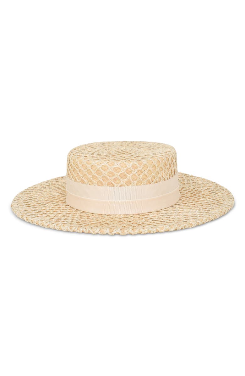 Gigi Burris Millinery Marion Woven Straw Boater Hat, Main, color, Natural