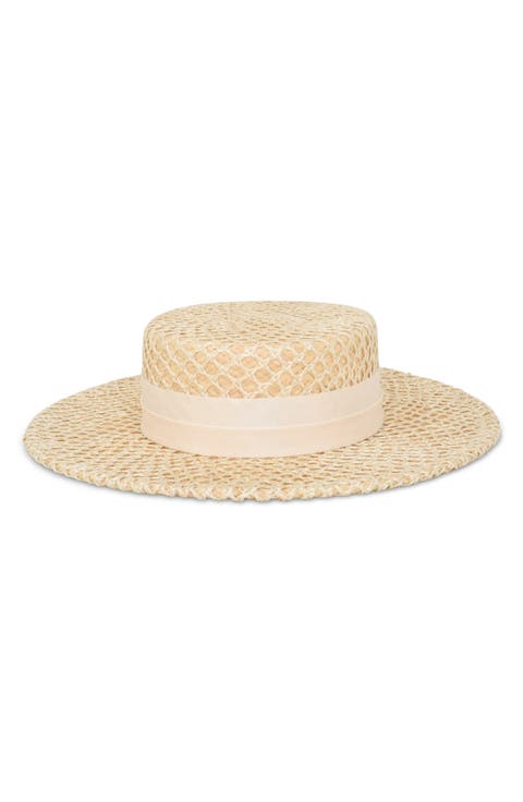 Marion Woven Straw Boater Hat