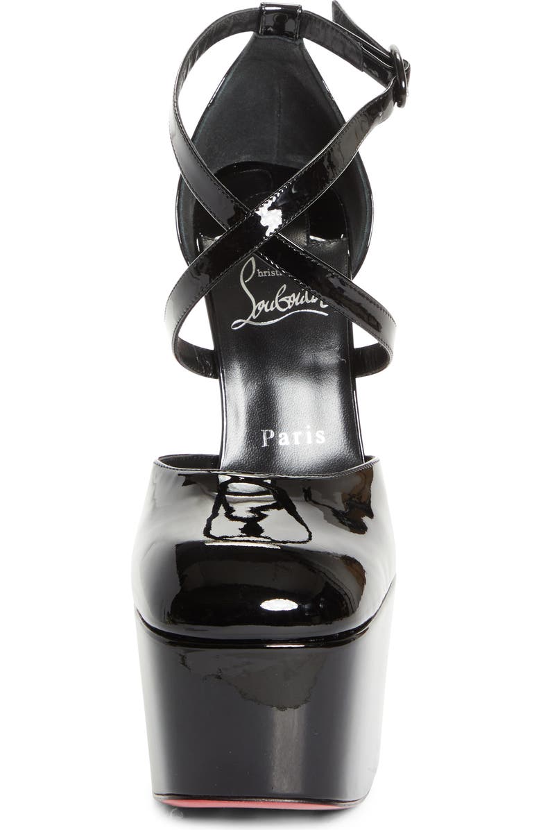 Christian Louboutin Aquadorcet Platform d'Orsay Ankle Strap Pump, Alternate, color, Black/ Black