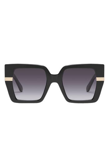Quay Notorious 53mm Square Sunglasses In Black/smoke