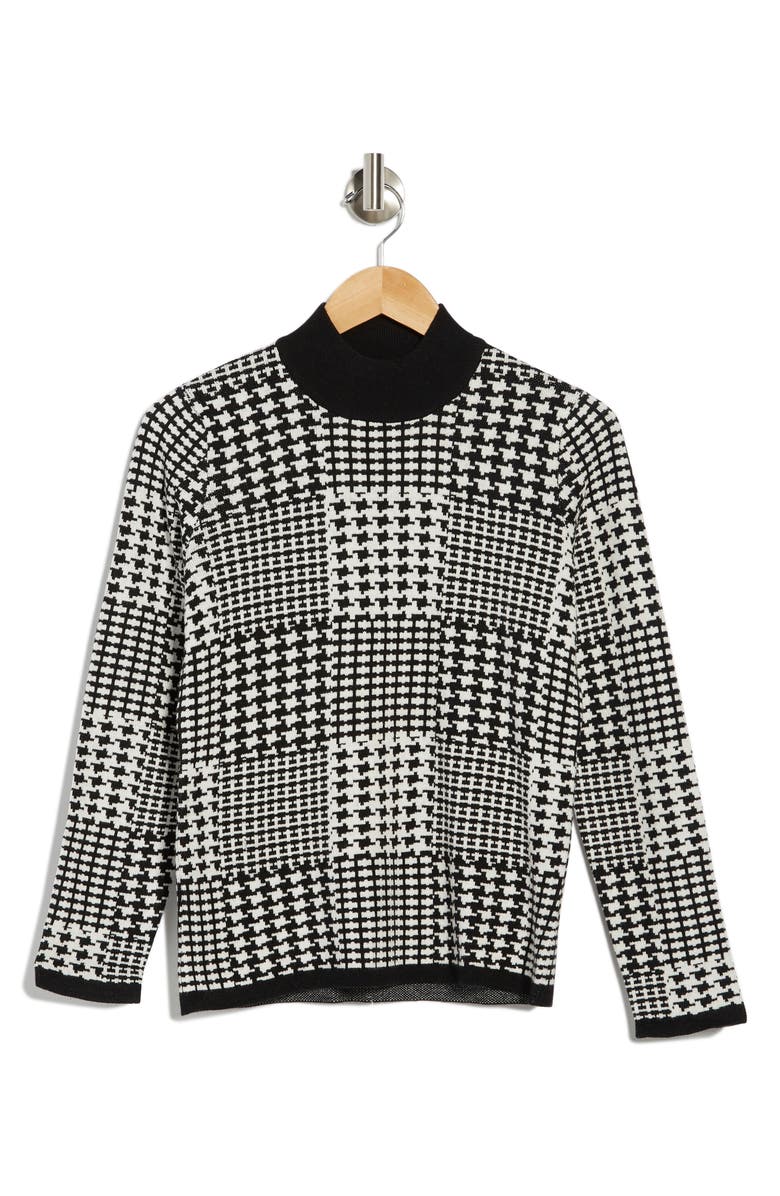 Joseph A Mix Houndstooth Mock Neck Sweater, Alternate, color, 